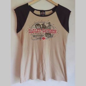 Harley Davidson Sleeveless Cotton Graphic Tee